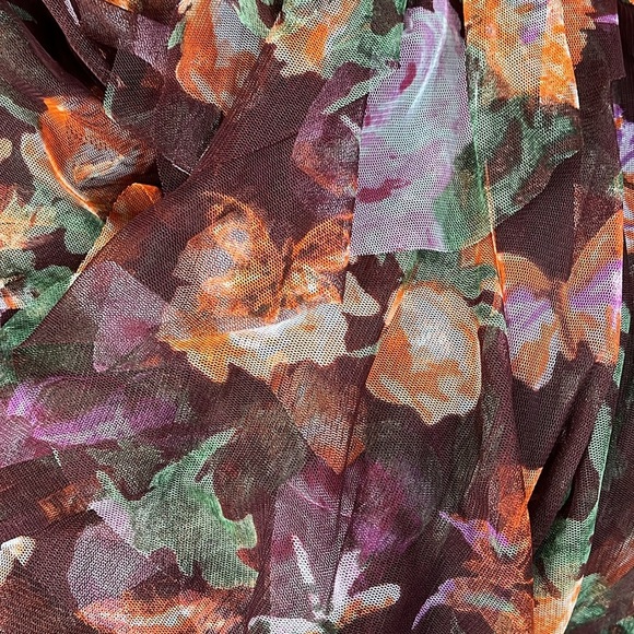 Anthropologie Cherie Ruffle Tulle Skirt New choose Size Small , XL Floral Layere - Picture 2 of 5